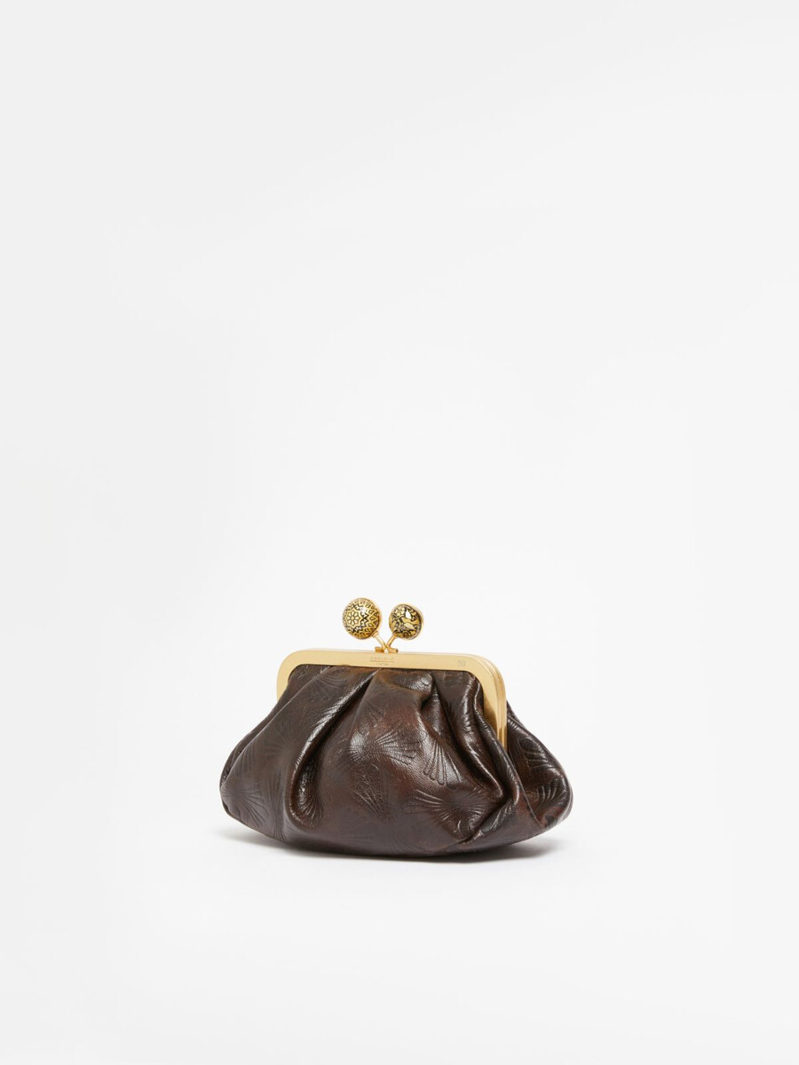 small smooth leather pasticcino bag - dark brown