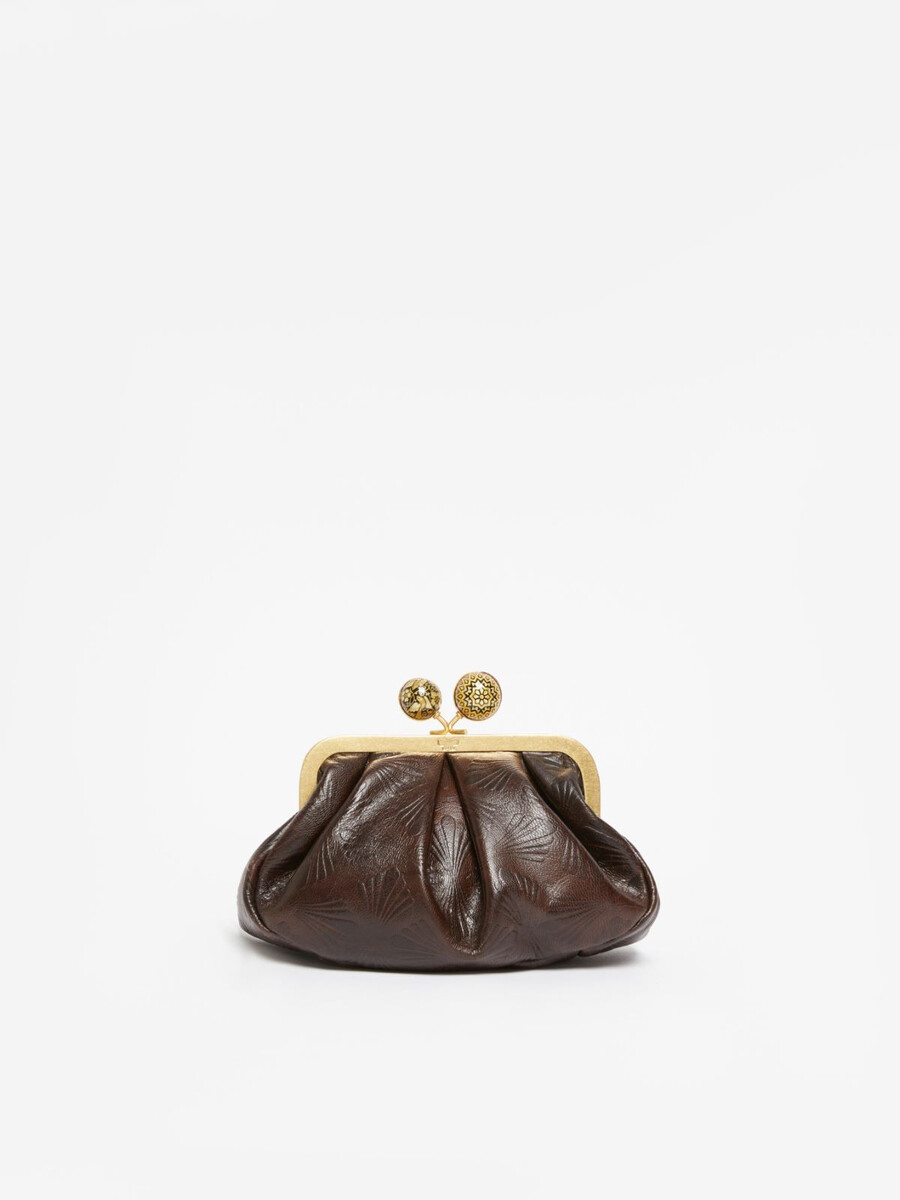 small smooth leather pasticcino bag - dark brown