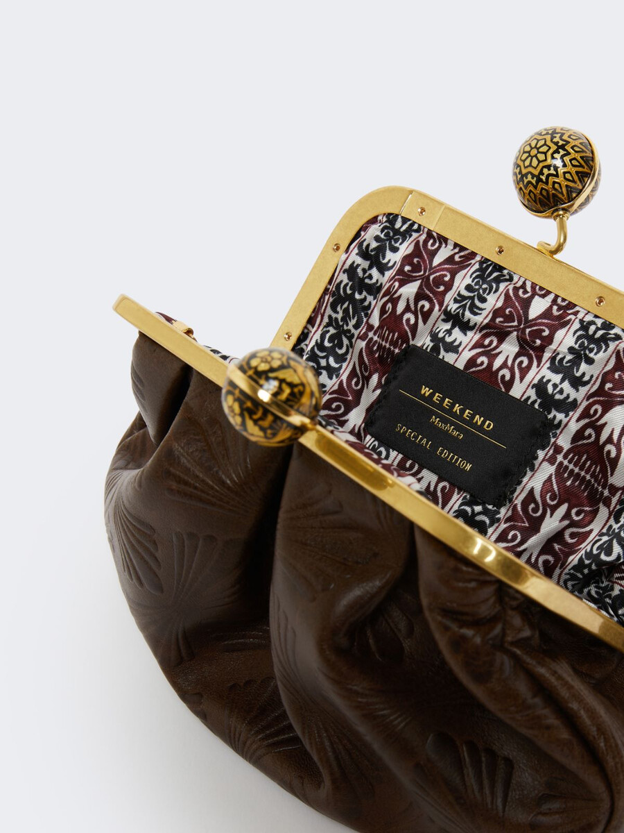 small smooth leather pasticcino bag - dark brown