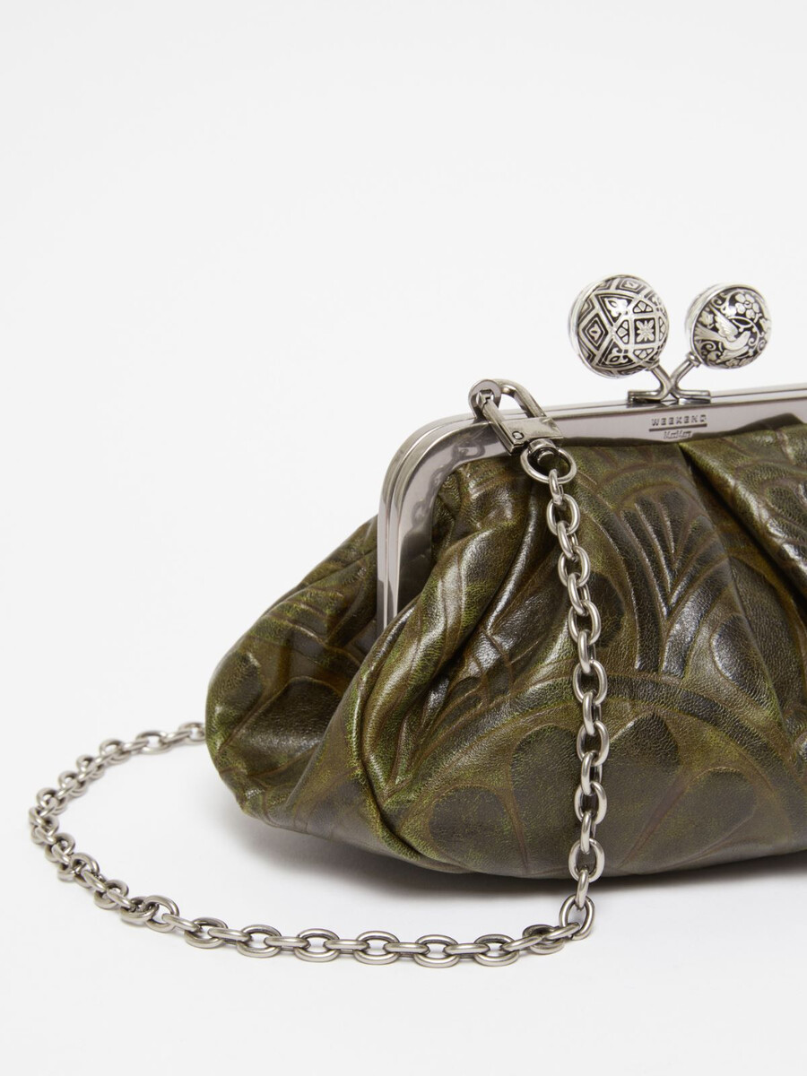 small smooth leather pasticcino bag - dark green