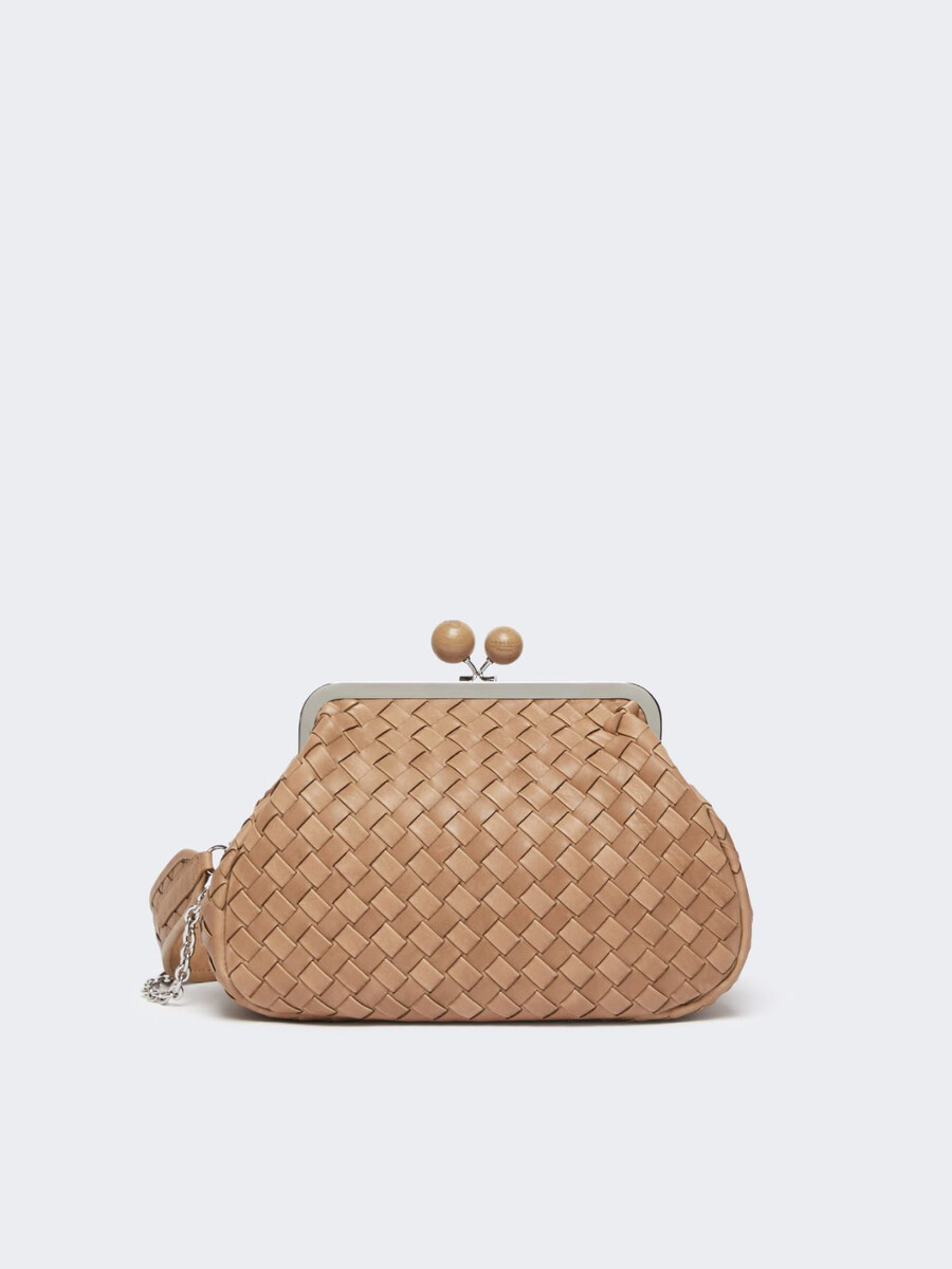 medium woven leather pasticcino bag - hazelnut brown