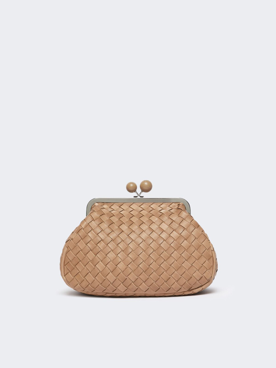 medium woven leather pasticcino bag - hazelnut brown