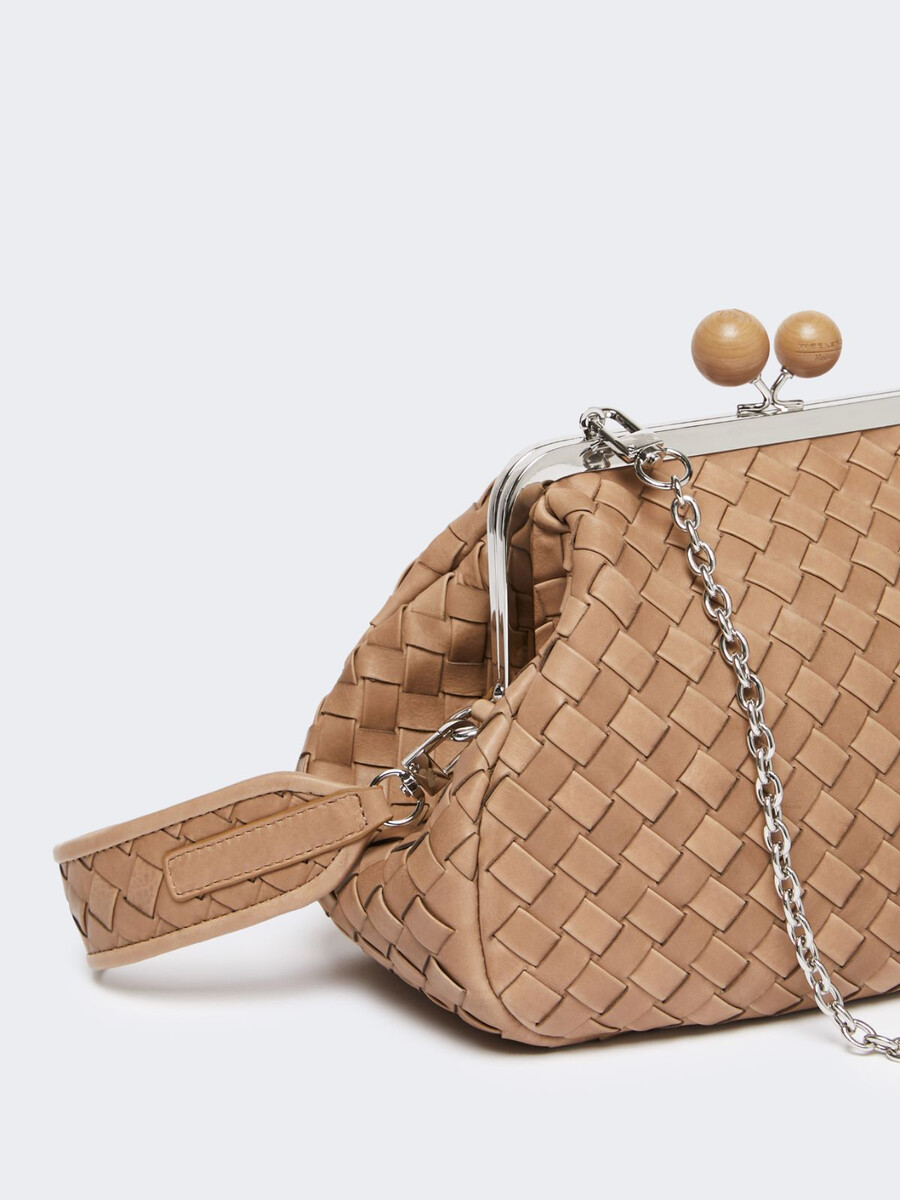 medium woven leather pasticcino bag - hazelnut brown