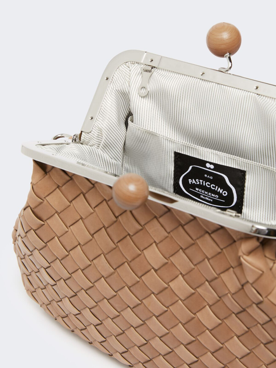 medium woven leather pasticcino bag - hazelnut brown