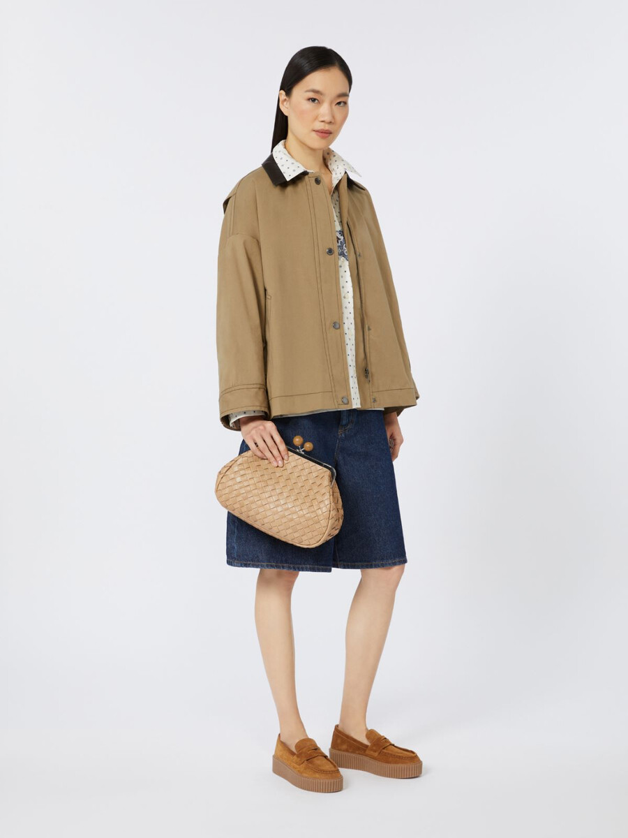 medium woven leather pasticcino bag - hazelnut brown