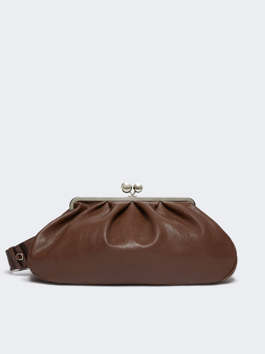 large leather pasticcino bag - dark bown