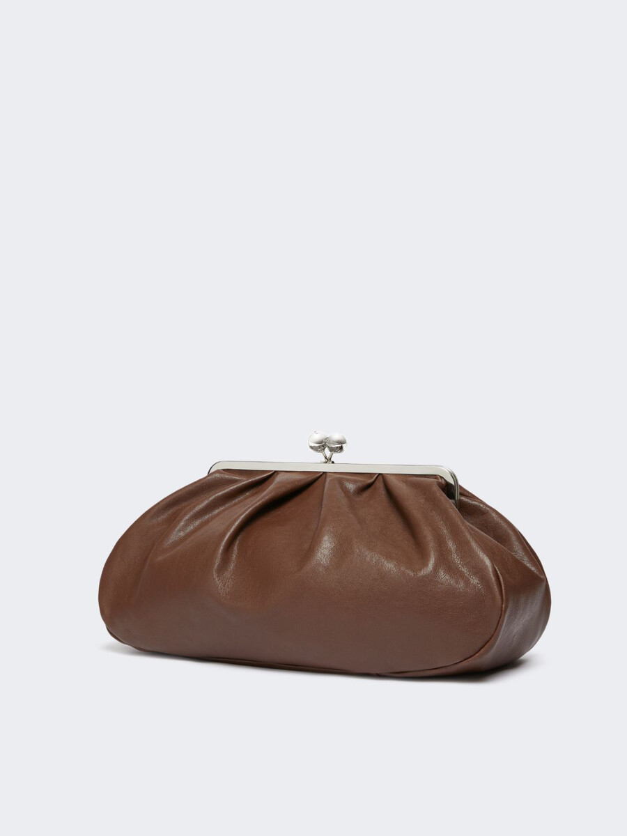 large leather pasticcino bag - dark bown