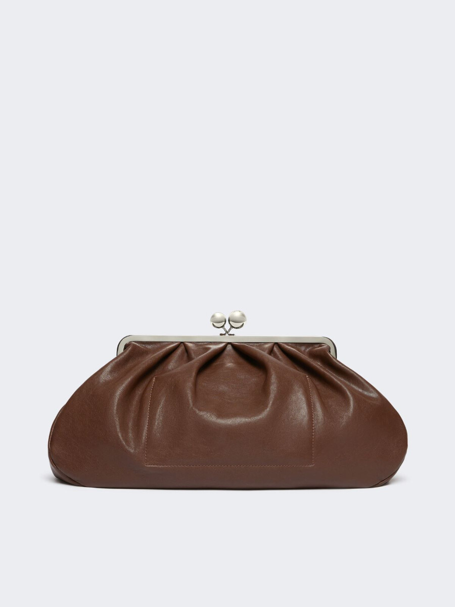 large leather pasticcino bag - dark bown