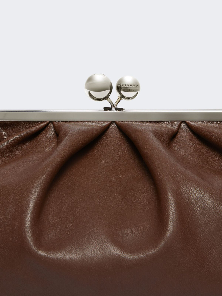 large leather pasticcino bag - dark bown