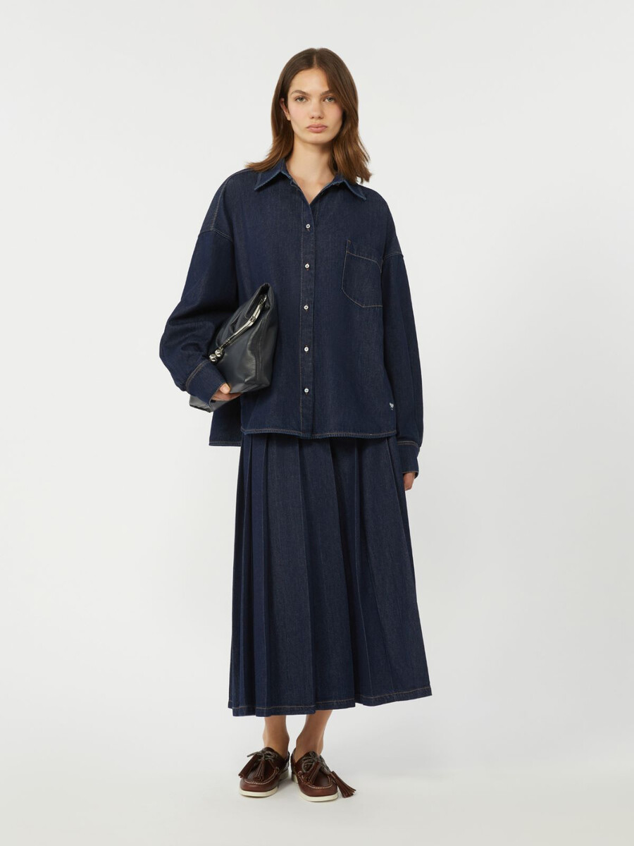 cotton denim shirt - navy