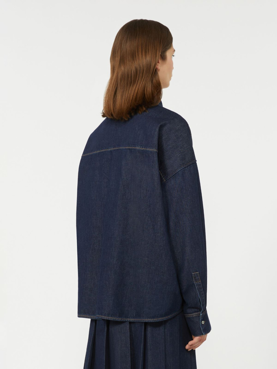 cotton denim shirt - navy