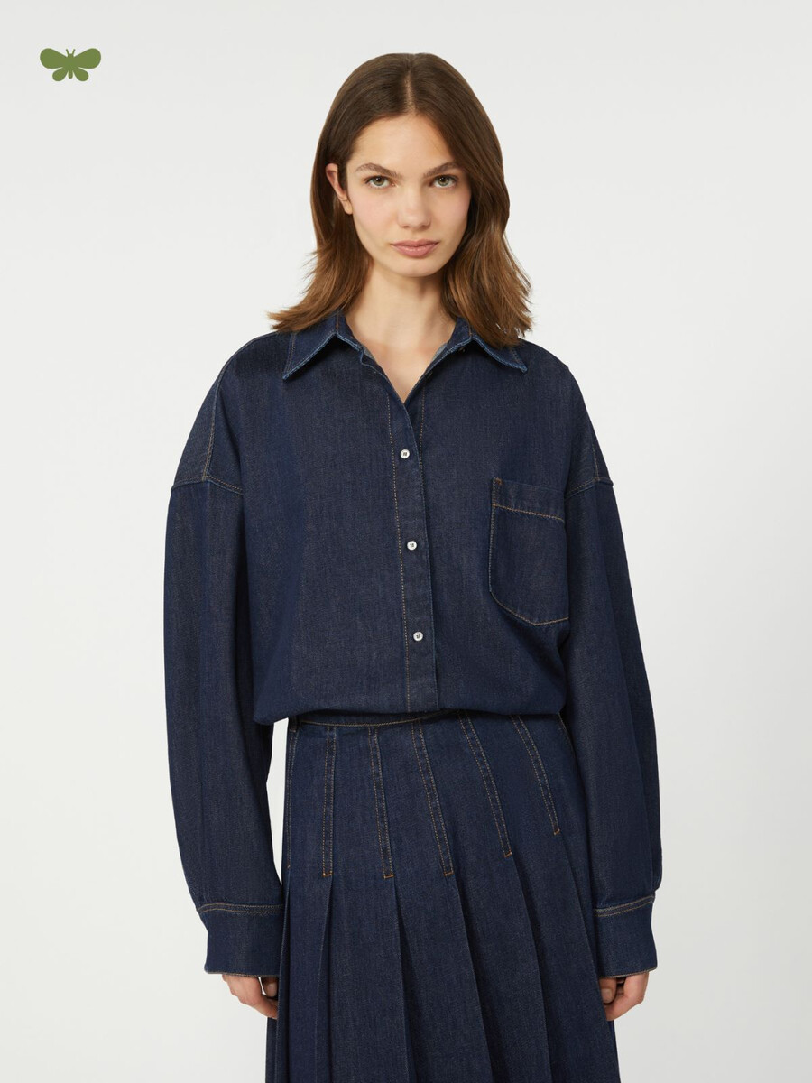 cotton denim shirt - navy