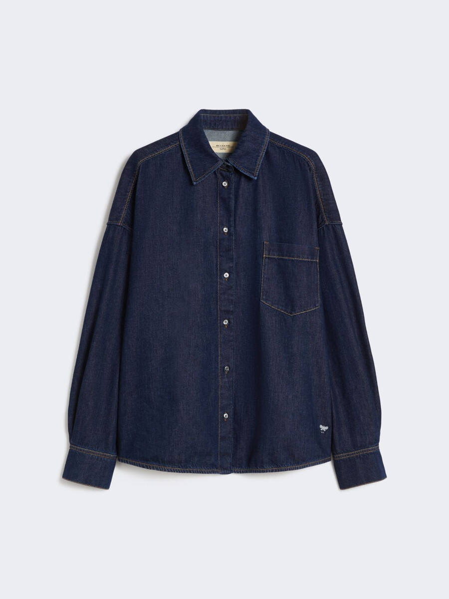 cotton denim shirt - navy