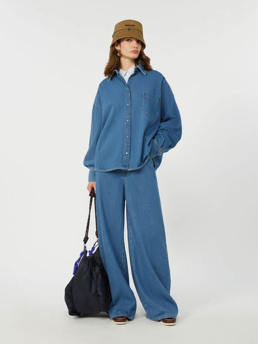 cotton denim shirt - navy