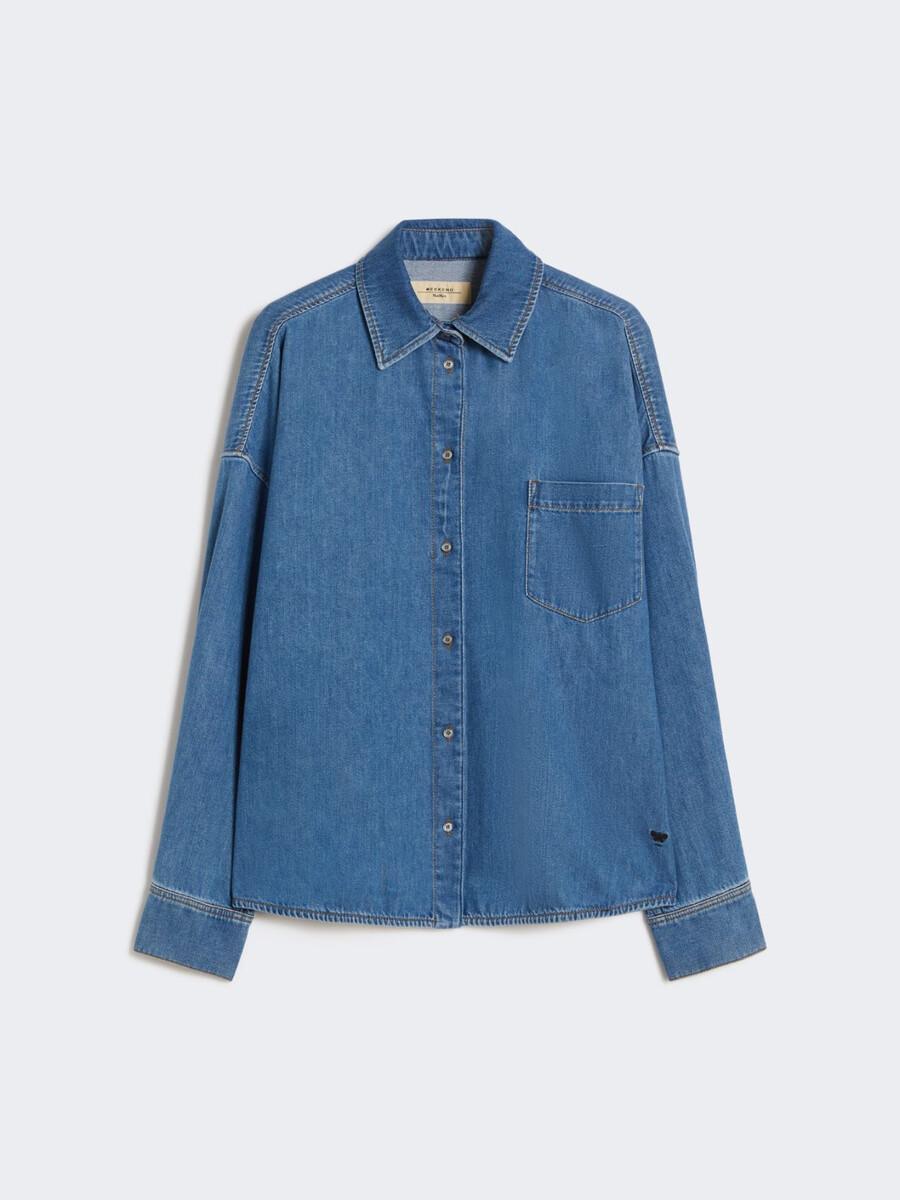 cotton denim shirt - navy