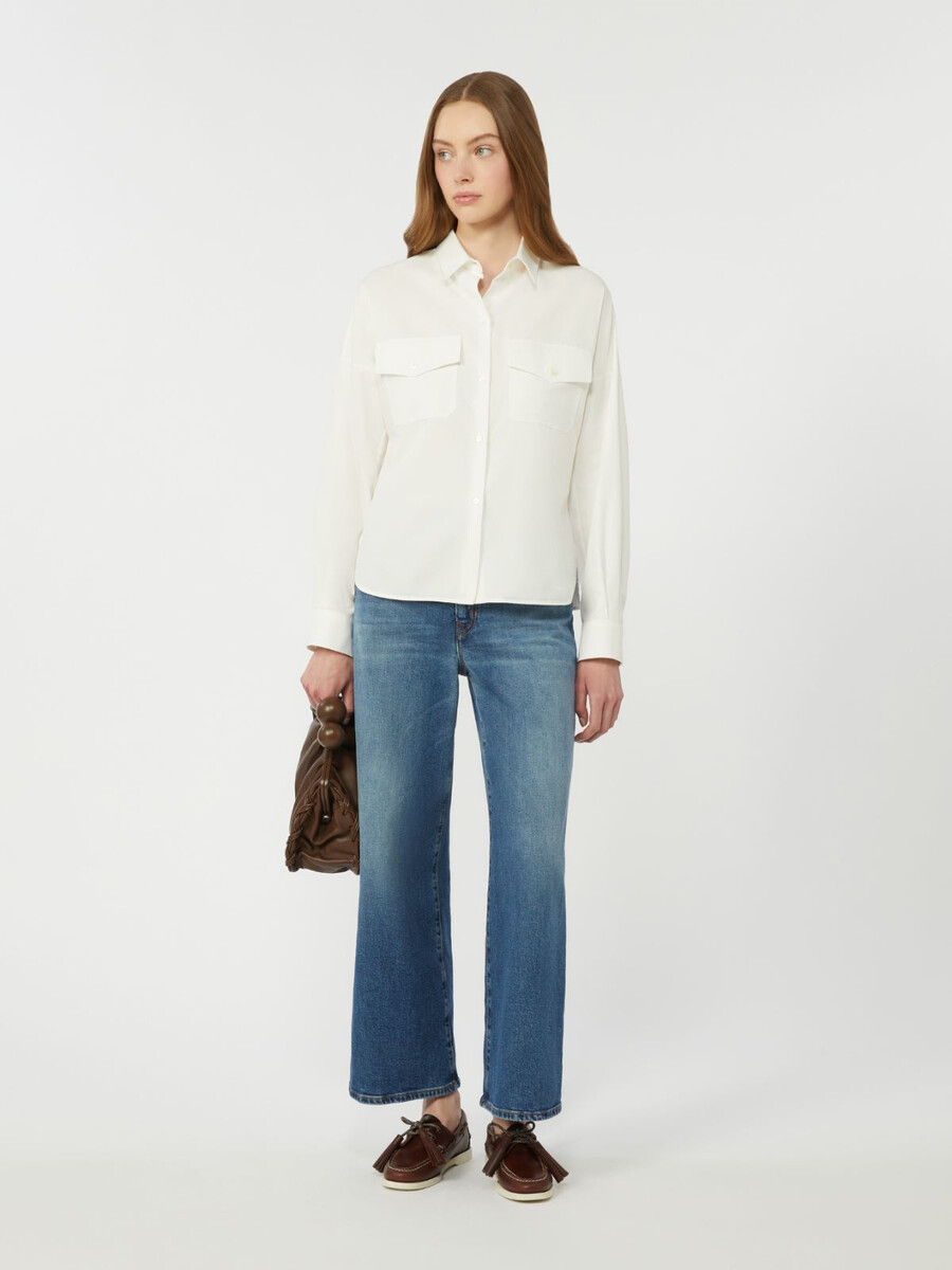 cotton oxford shirt - white