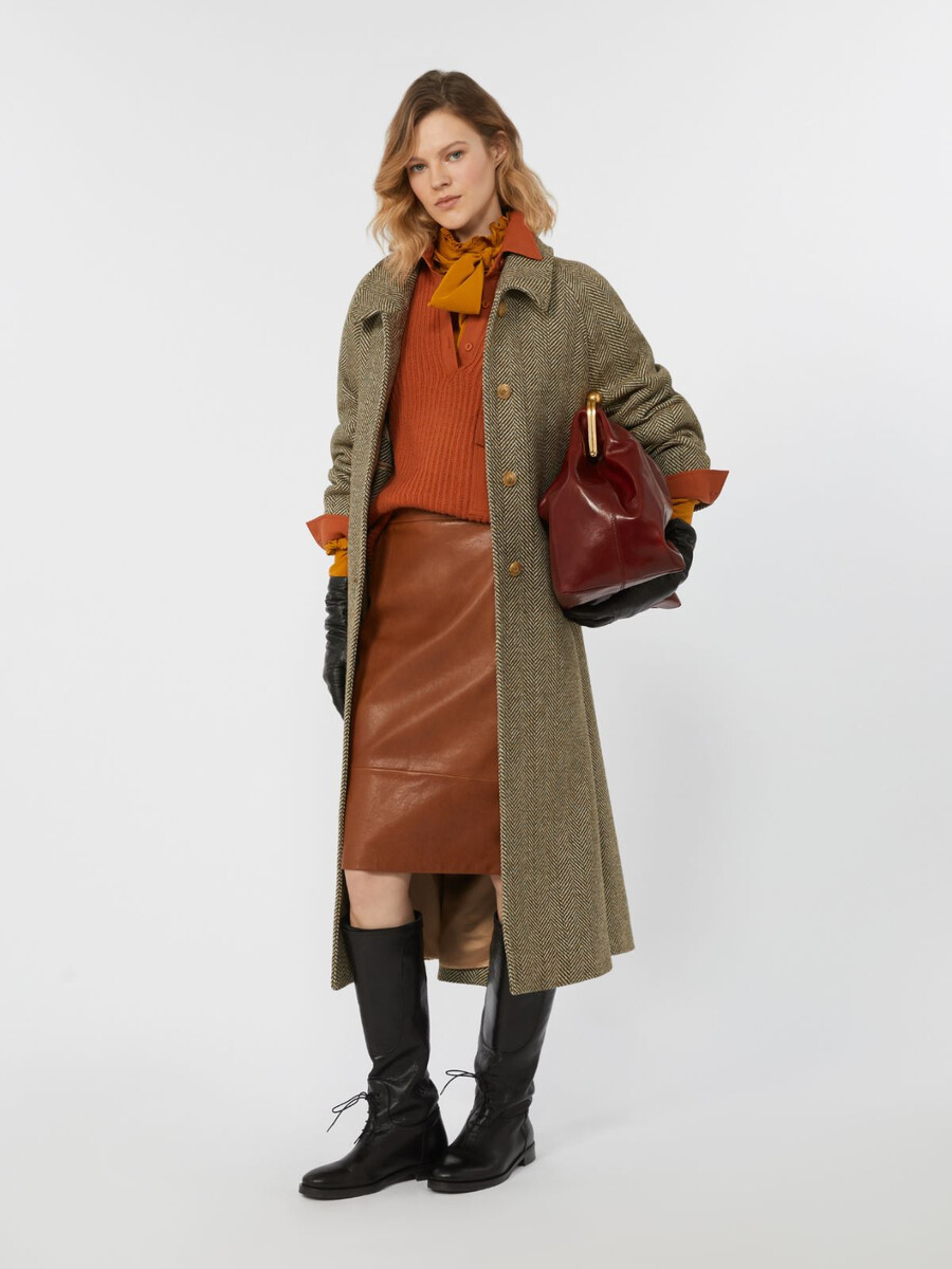 silk crepe de chine shirt - ochre