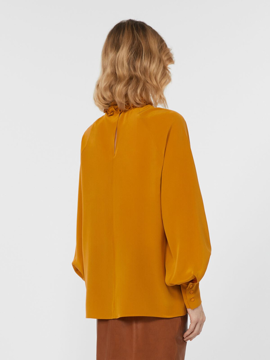 silk crepe de chine shirt - ochre