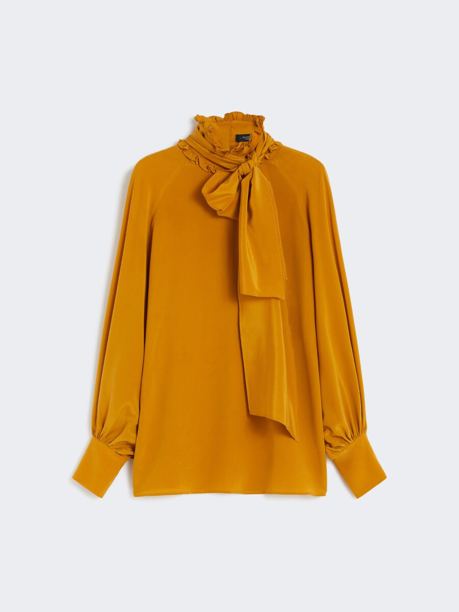 silk crepe de chine shirt - ochre