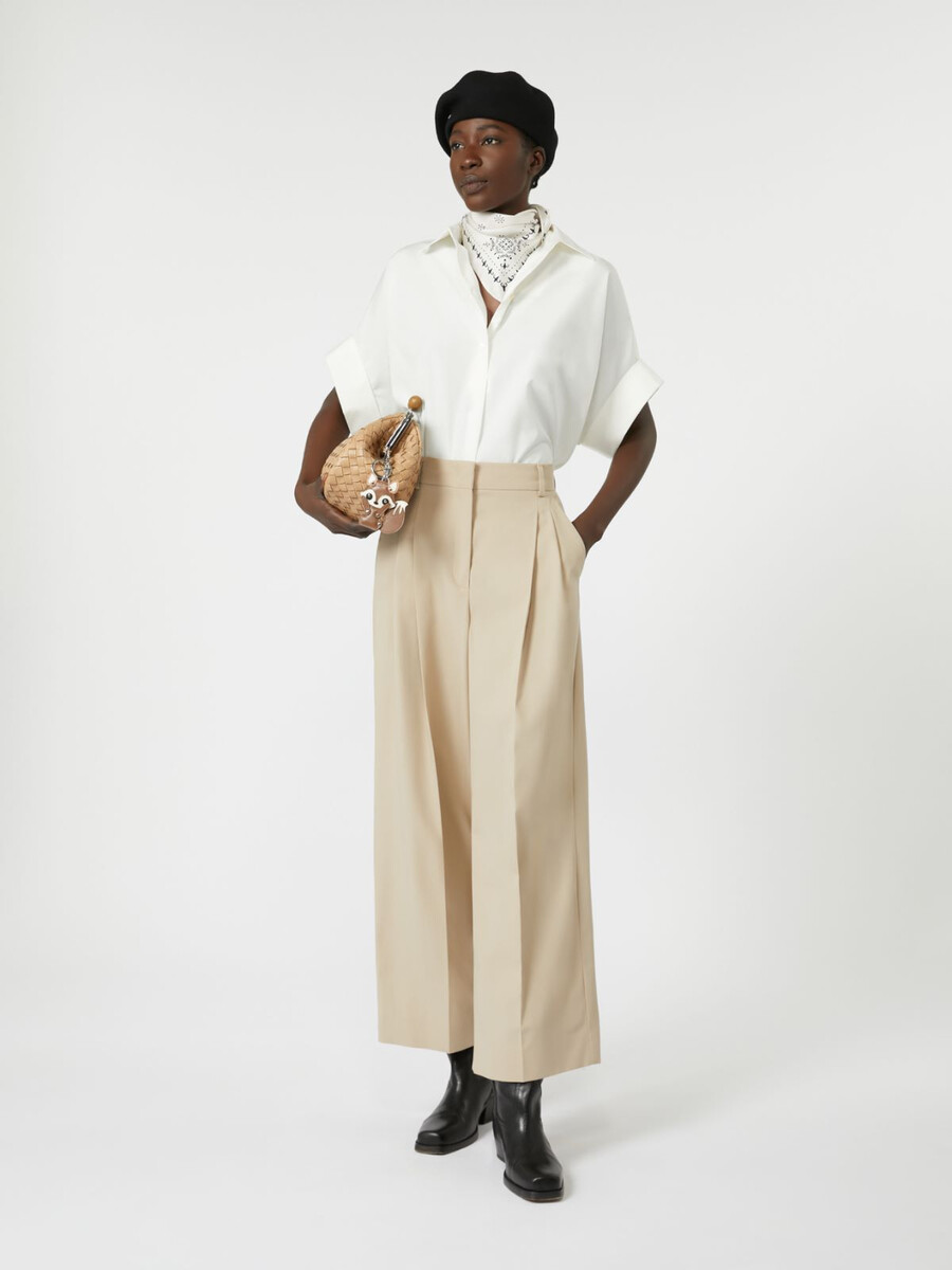 straight-fit cotton poplin shirt - white