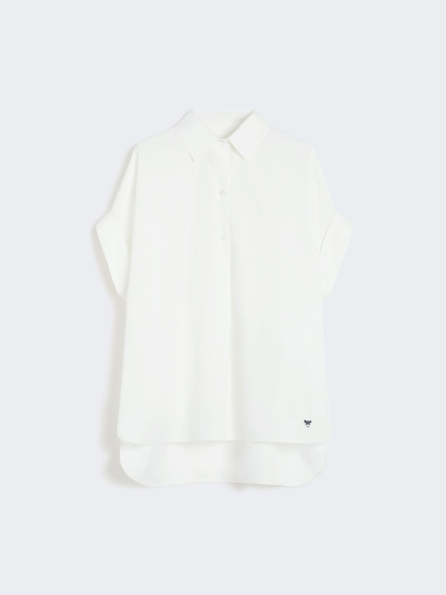straight-fit cotton poplin shirt - white