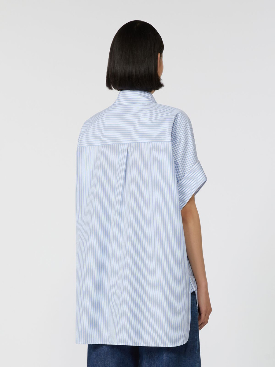 straight-fit cotton poplin shirt - light blue