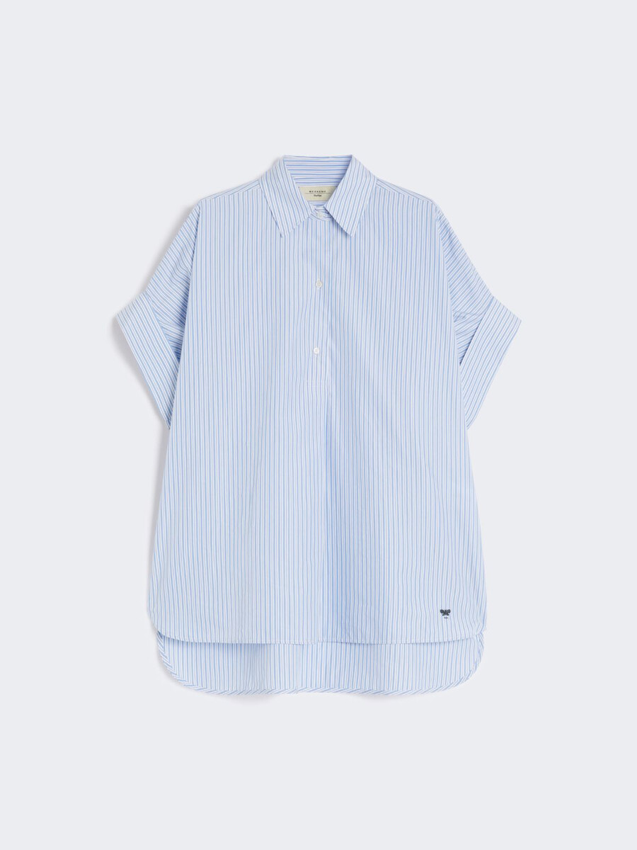 straight-fit cotton poplin shirt - light blue