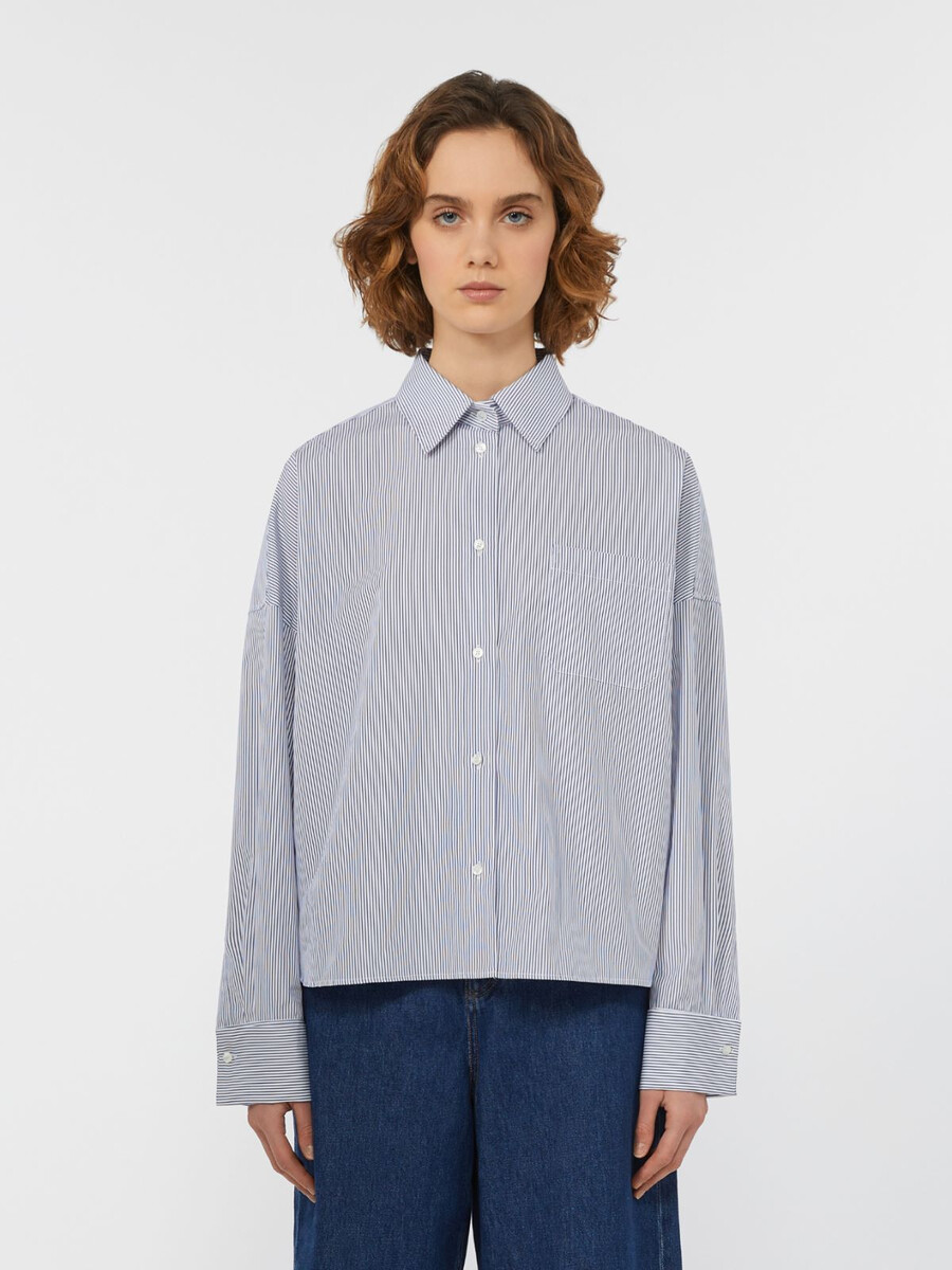 oversized poplin shirt - navy