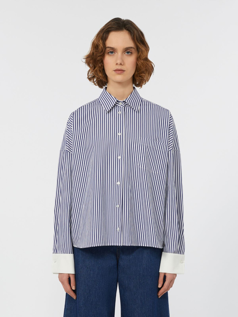 oversized poplin shirt - navy