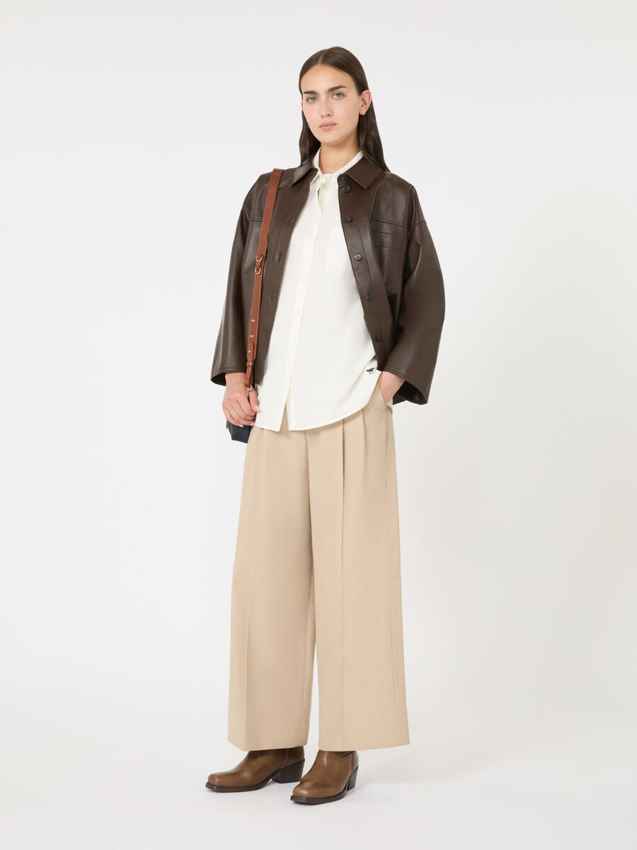 flared poplin shirt - white