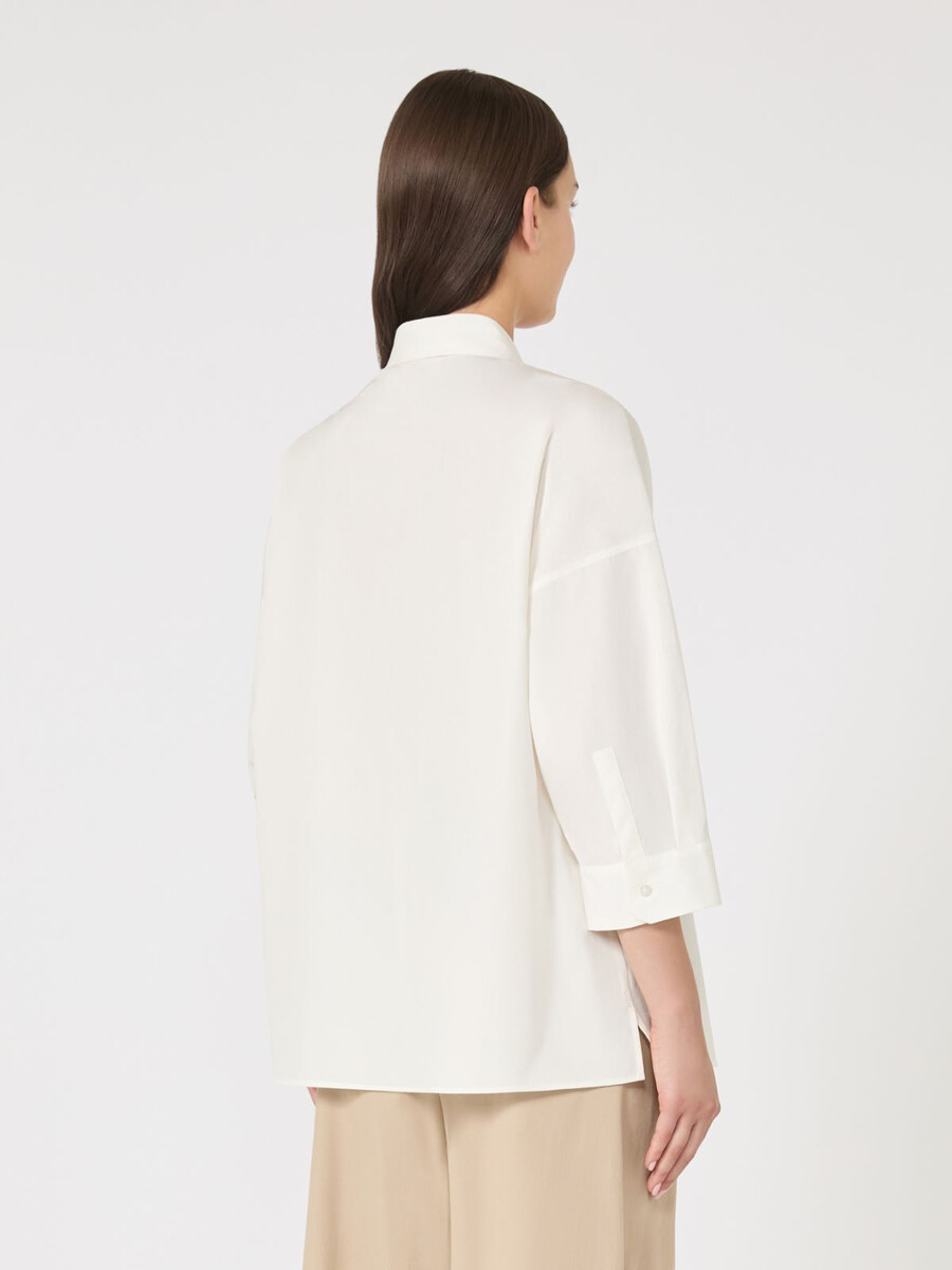 flared poplin shirt - white