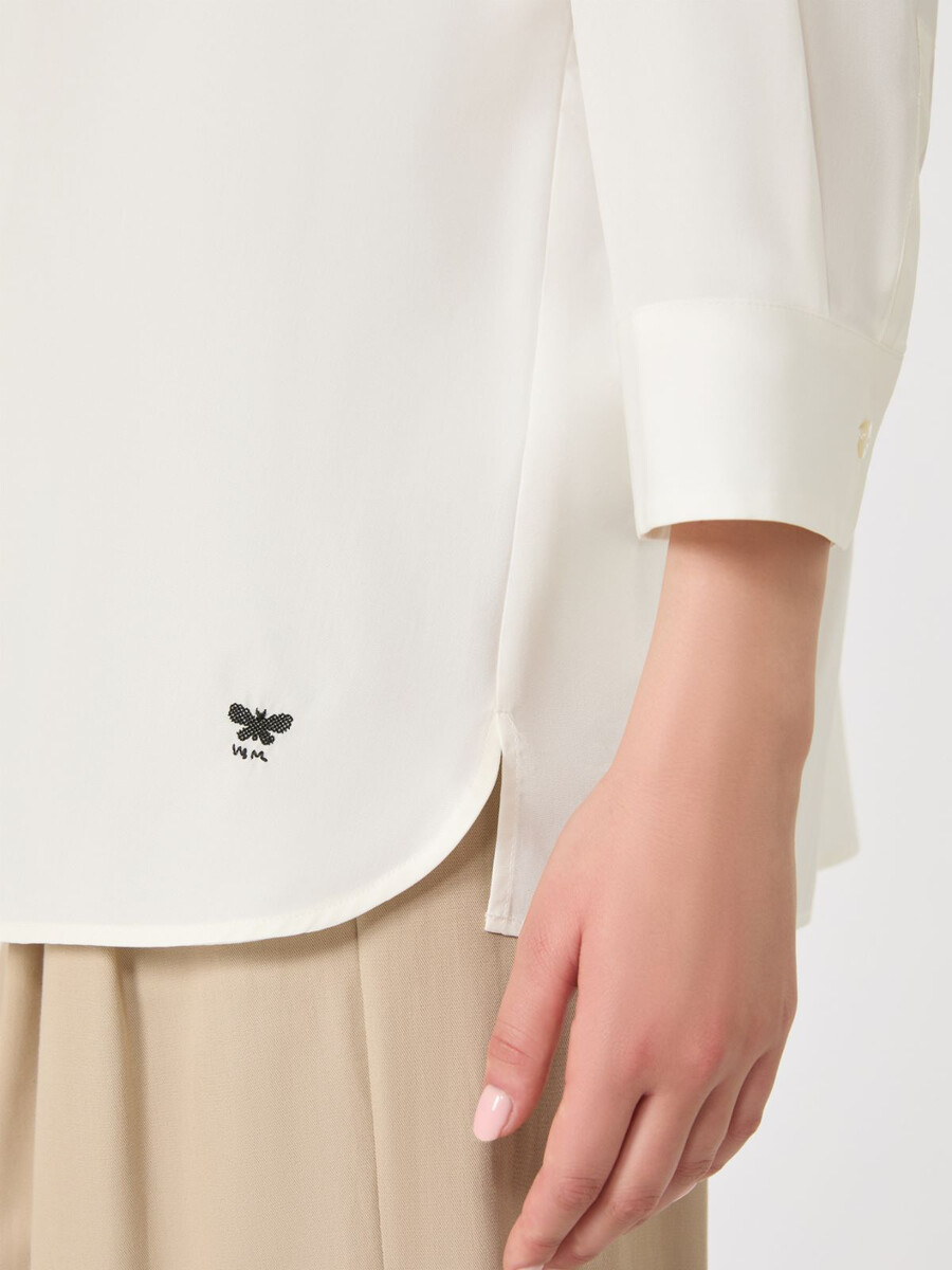 flared poplin shirt - white