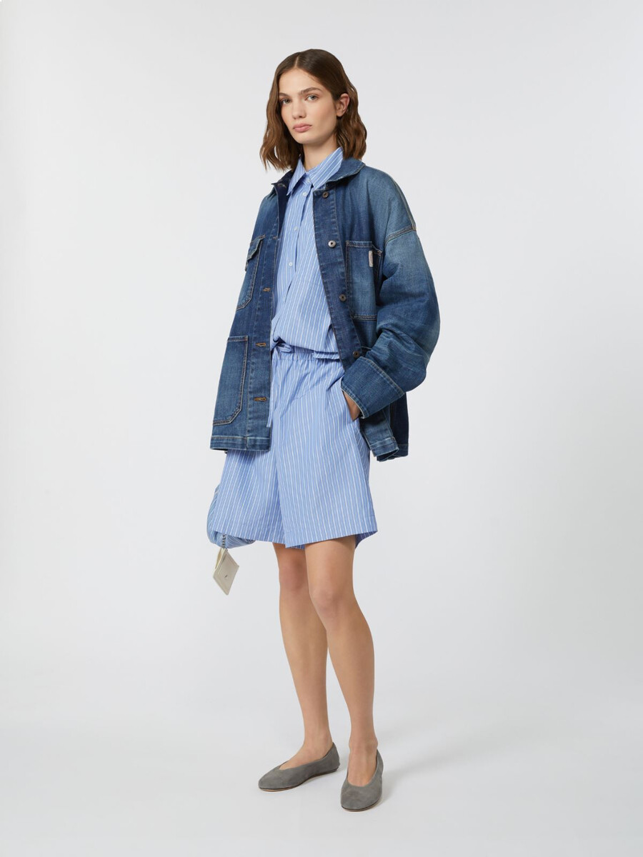 oversized poplin shirt - avio