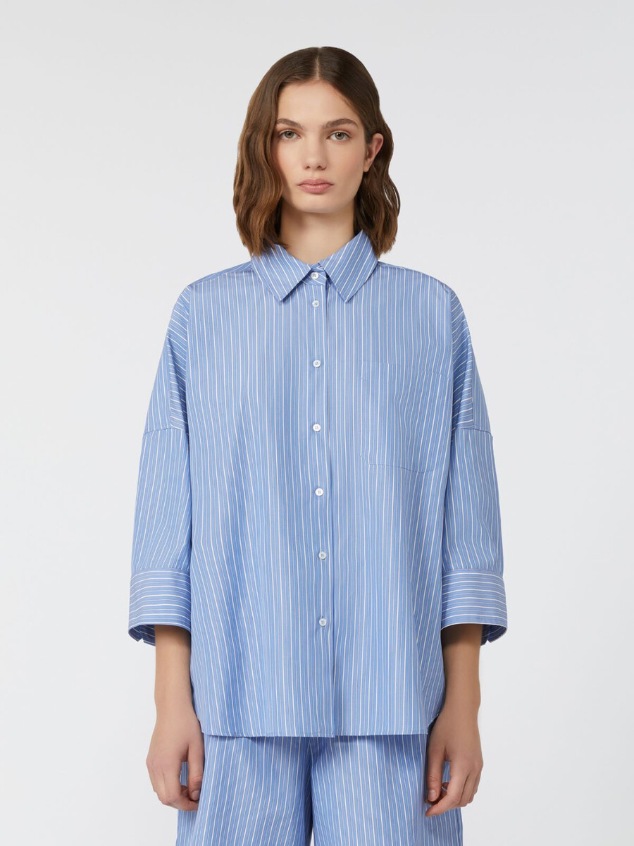 oversized poplin shirt - avio