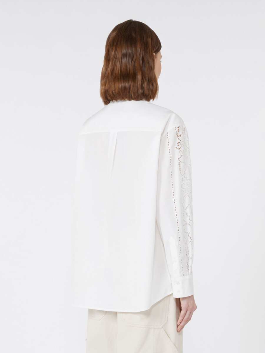 relaxed-fit embroidered poplin shirt - white