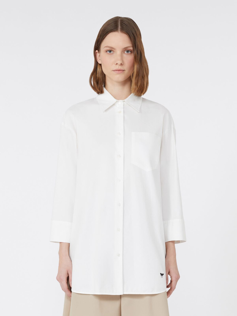 oversized cotton oxford shirt - white