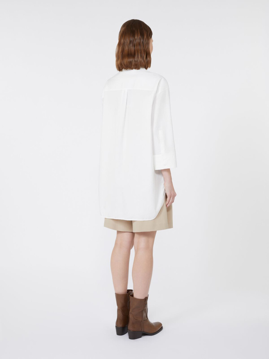 oversized cotton oxford shirt - white