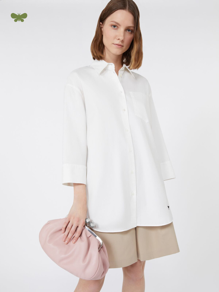 oversized cotton oxford shirt - white