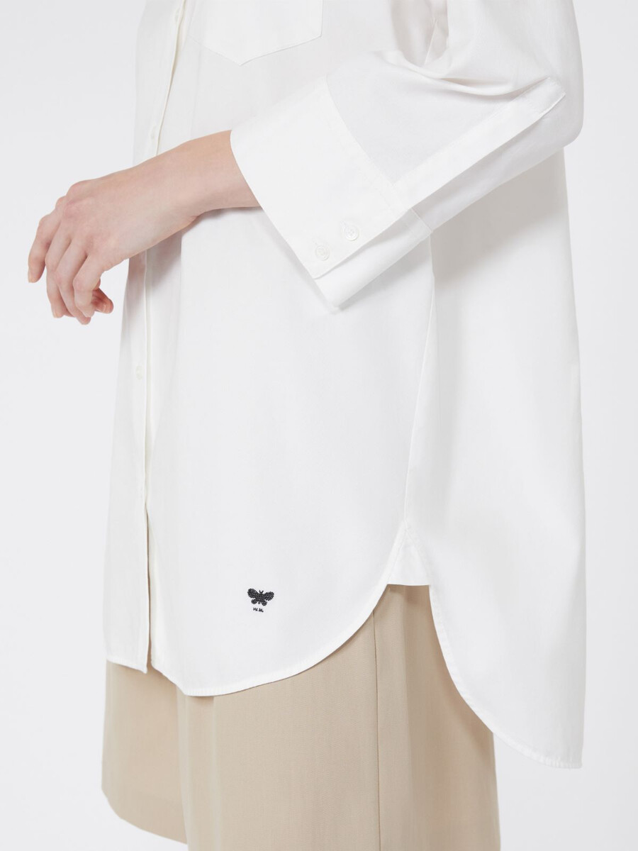 oversized cotton oxford shirt - white