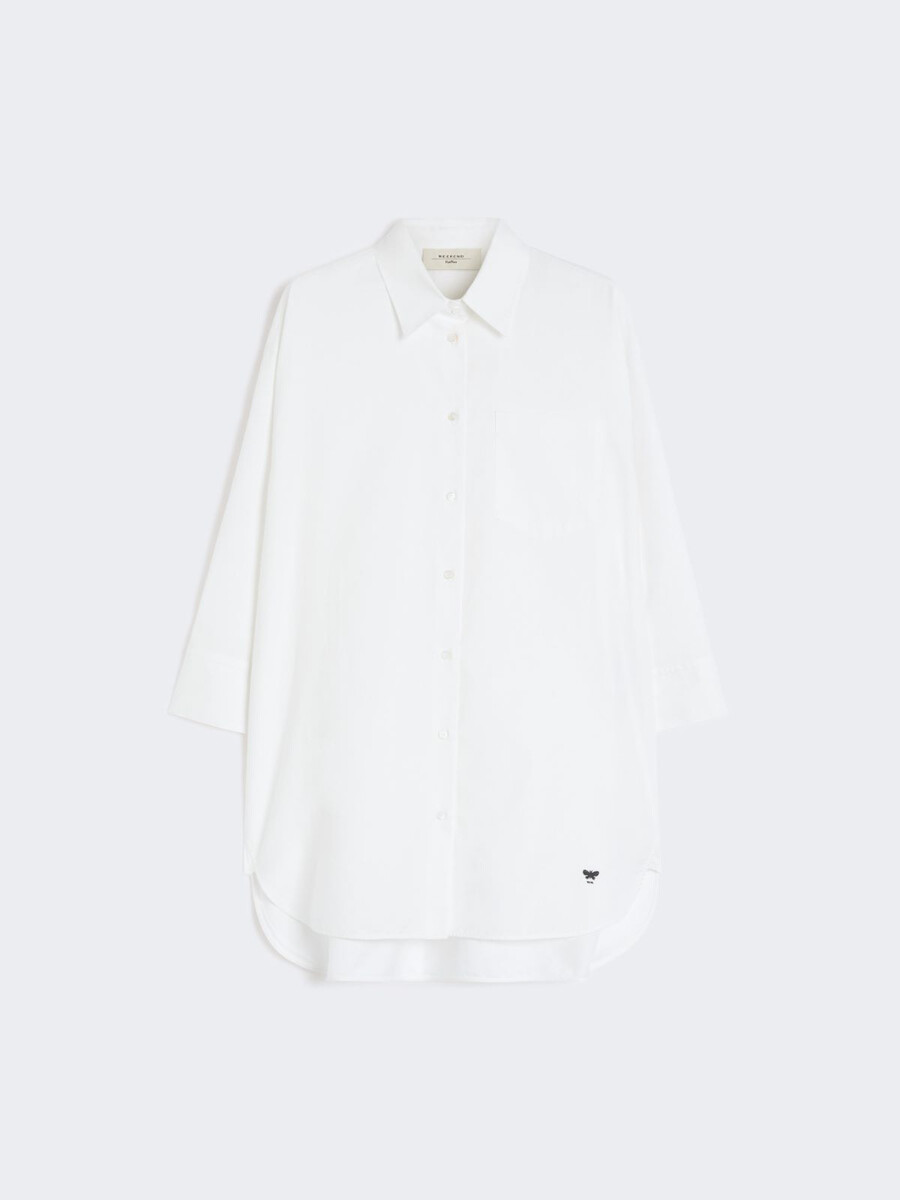 oversized cotton oxford shirt - white