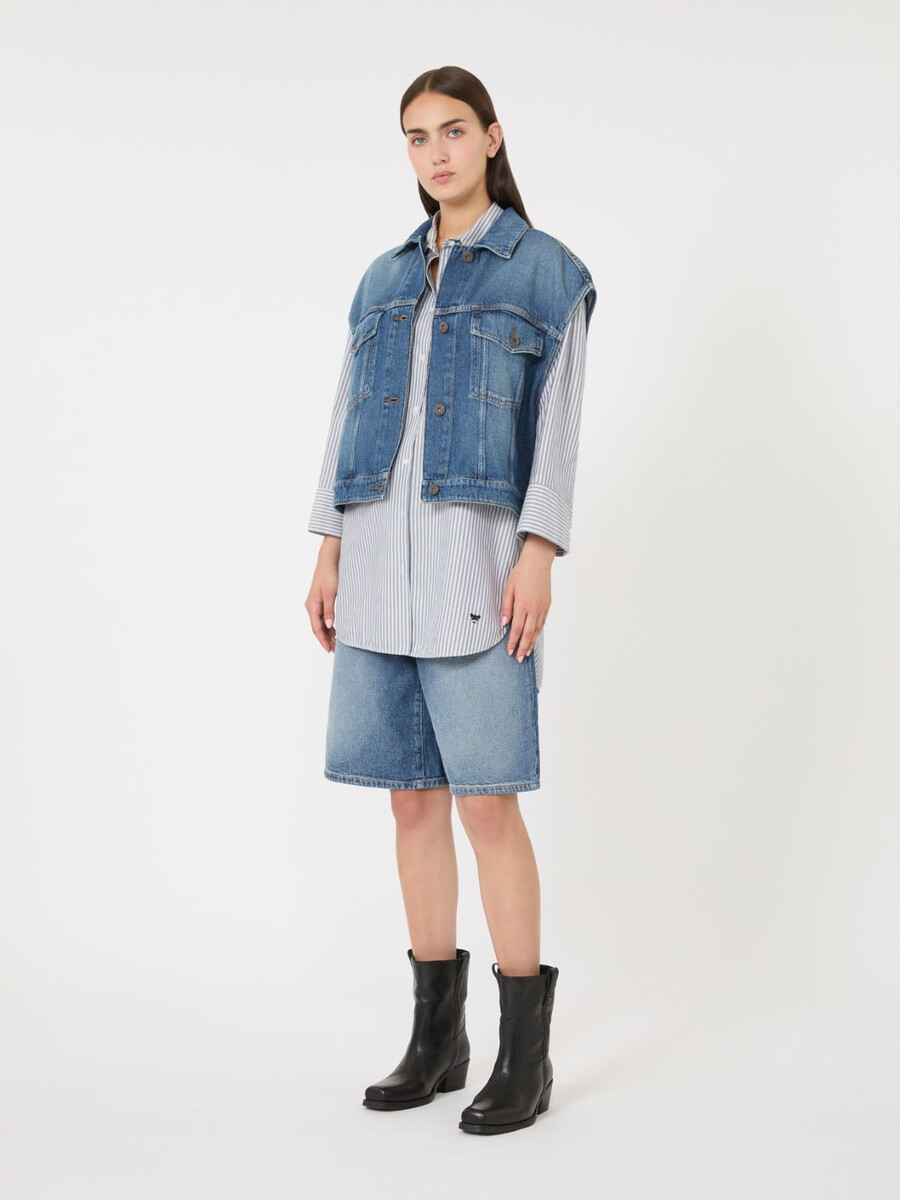 oversized cotton oxford shirt - ultramarine