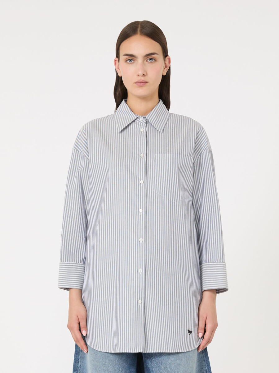 oversized cotton oxford shirt - ultramarine