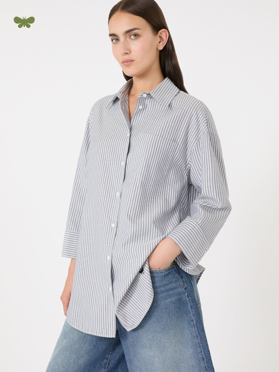oversized cotton oxford shirt - ultramarine