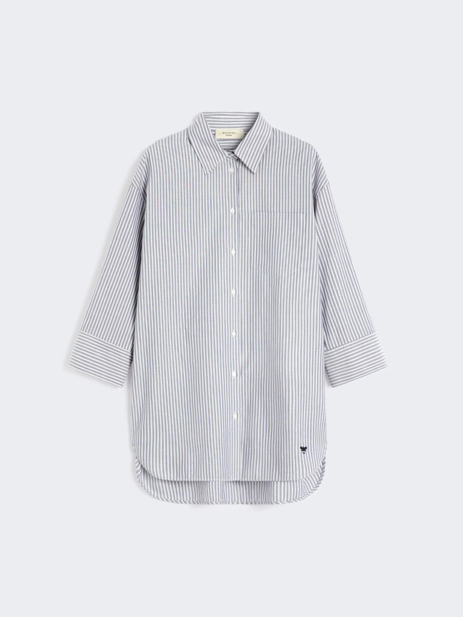 oversized cotton oxford shirt - ultramarine