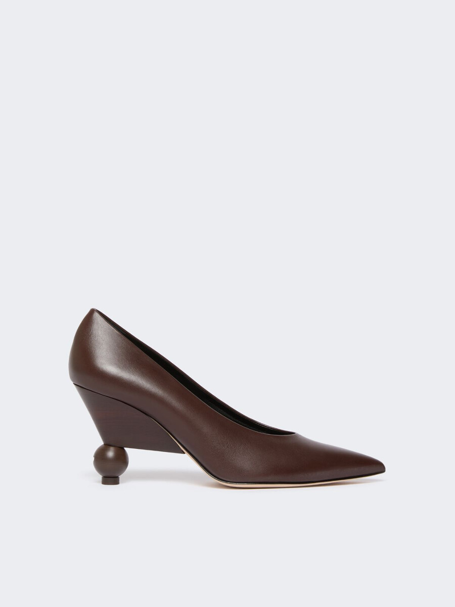 patent leather court shoes - dark brown