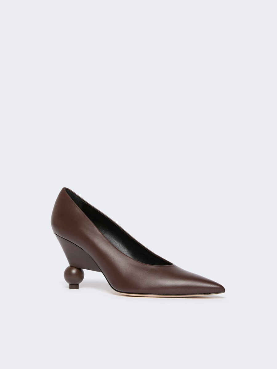 patent leather court shoes - dark brown
