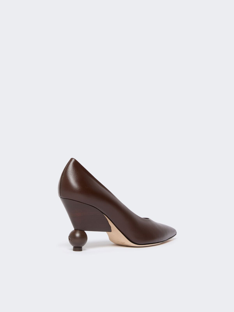 patent leather court shoes - dark brown