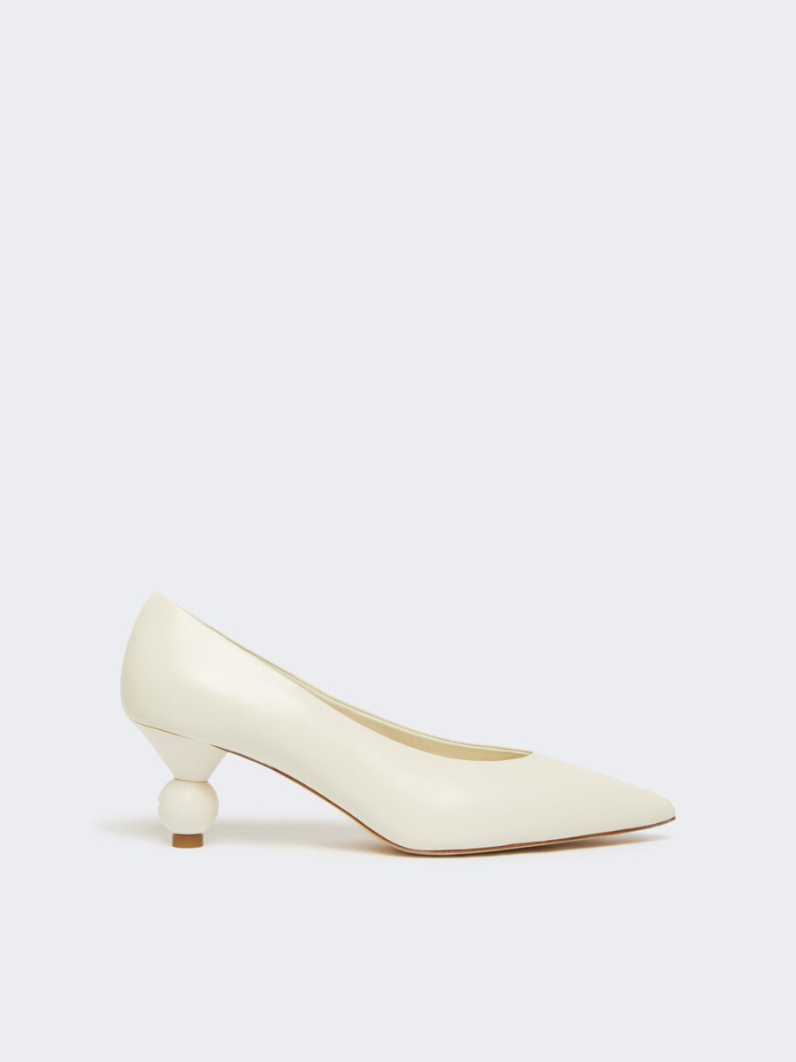 nappa sheepskin court shoes - white