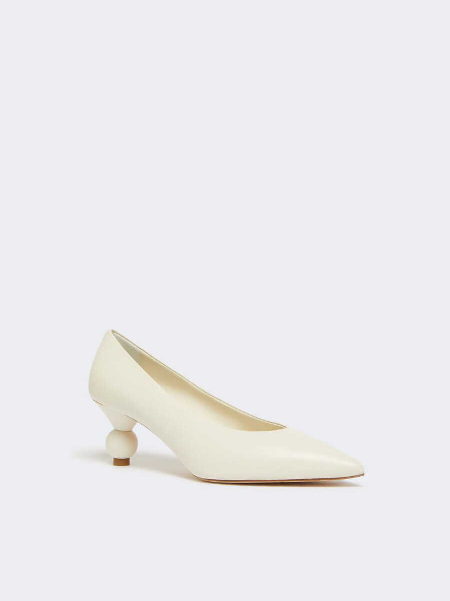 nappa sheepskin court shoes - white