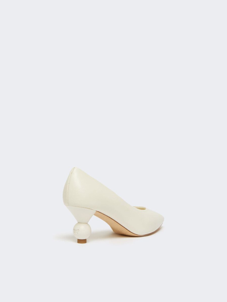 nappa sheepskin court shoes - white